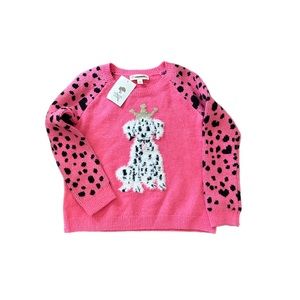 Tucker + Tate pink Dalmatian sweater sz 4